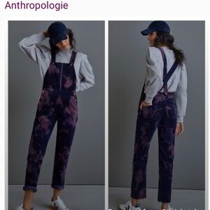 Anthropologie Pilcro Purple Tie-Dye Straight Leg Jumpsuit 28